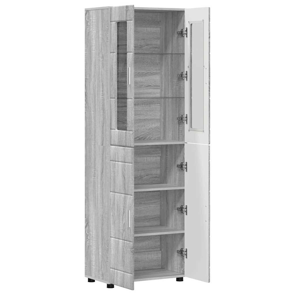 vidaXL Highboard FLORIN 60 x 35 x 182 cm Grey Sonoma Engineered Wood