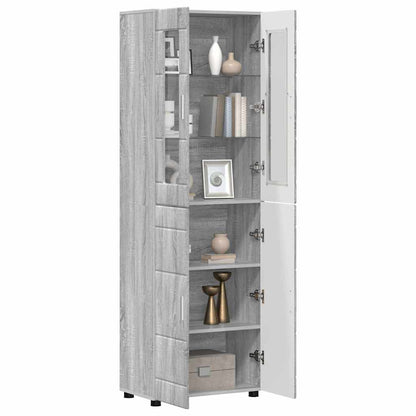 vidaXL Highboard FLORIN 60 x 35 x 182 cm Grey Sonoma Engineered Wood