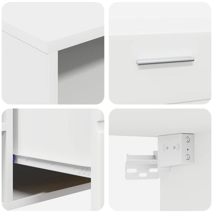 vidaXL TV Cabinet Set with Drawer FLORIN 3 pcs White Engineered Wood