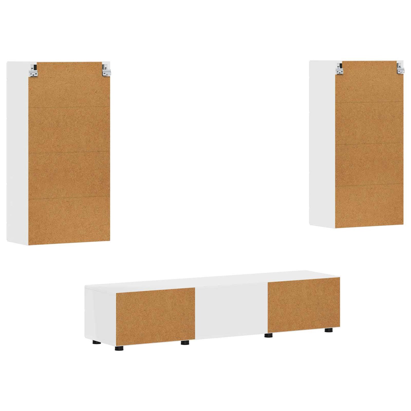 vidaXL TV Cabinet Set with Drawer FLORIN 3 pcs White Engineered Wood