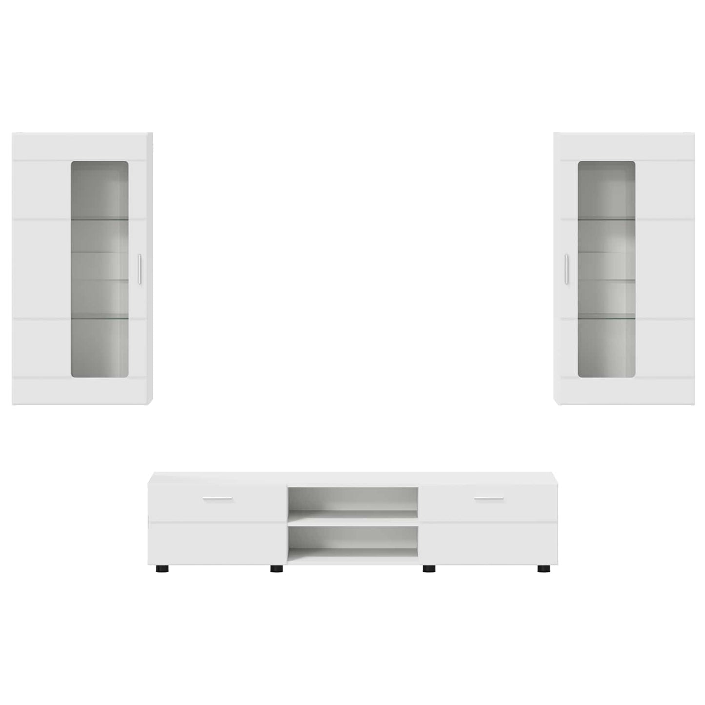 vidaXL TV Cabinet Set with Drawer FLORIN 3 pcs White Engineered Wood