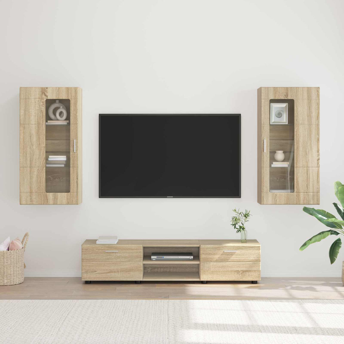 vidaXL TV Cabinet Set FLORIN 3 pcs Sonoma Oak Engineered Wood