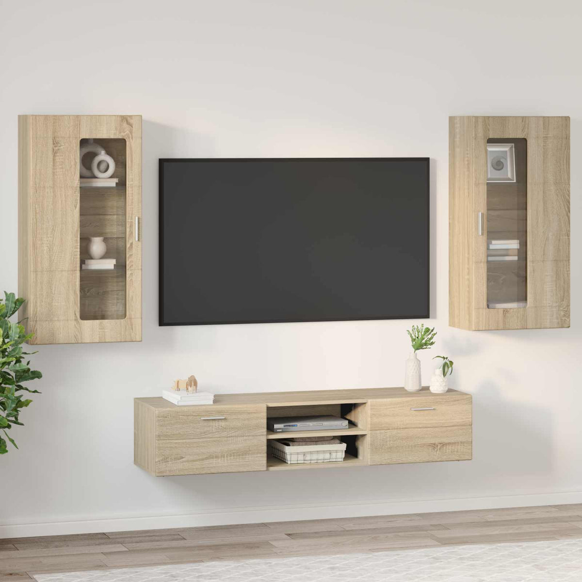 vidaXL TV Cabinet Set FLORIN 3 pcs Sonoma Oak Engineered Wood