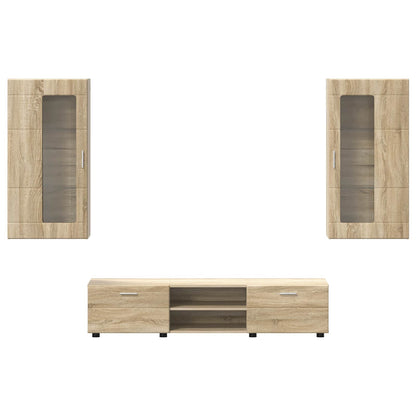 vidaXL TV Cabinet Set FLORIN 3 pcs Sonoma Oak Engineered Wood