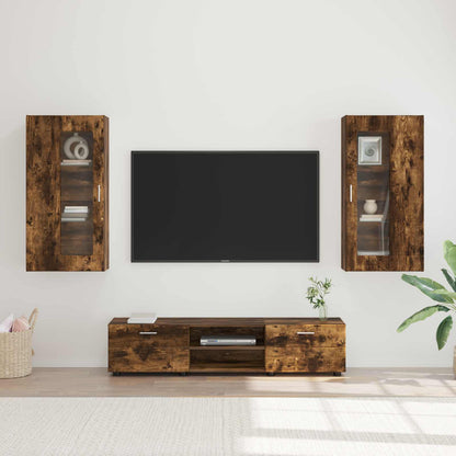 vidaXL TV Cabinet Set FLORIN 3 pcs Smoked Oak Engineered Wood