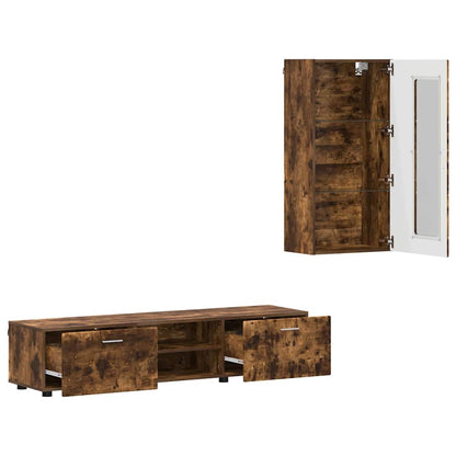 vidaXL TV Cabinet Set FLORIN 3 pcs Smoked Oak Engineered Wood