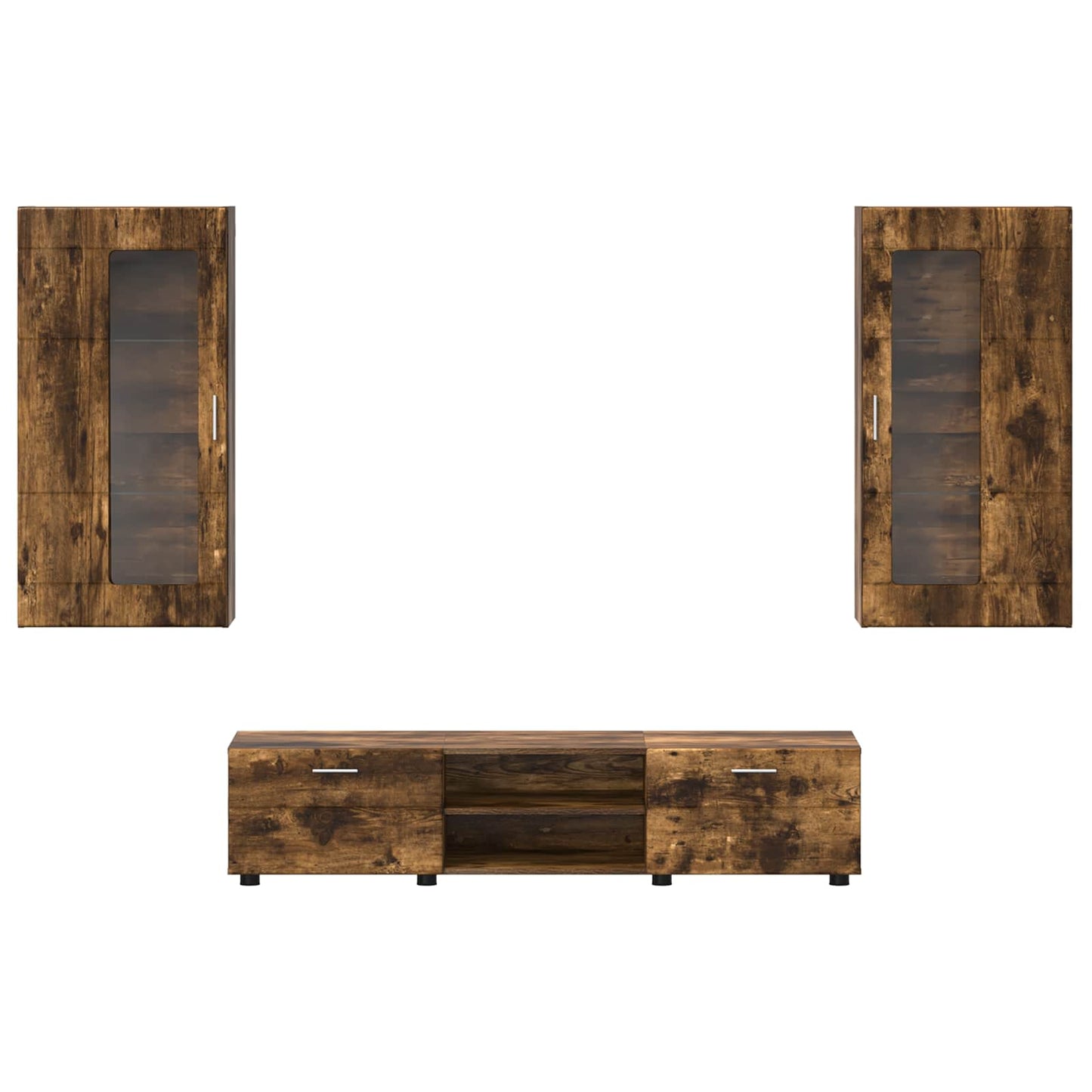 vidaXL TV Cabinet Set FLORIN 3 pcs Smoked Oak Engineered Wood