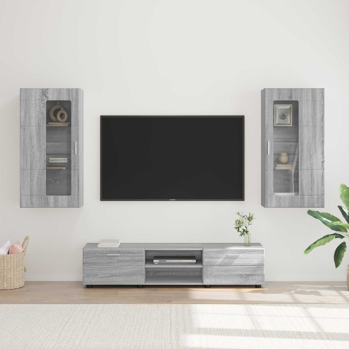 vidaXL TV Cabinet Set FLORIN 3 pcs Grey Sonoma Engineered Wood