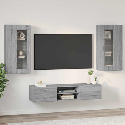vidaXL TV Cabinet Set FLORIN 3 pcs Grey Sonoma Engineered Wood