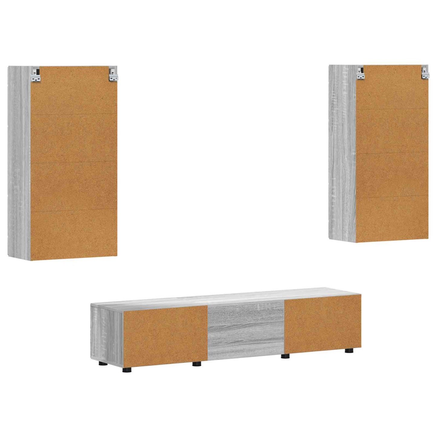vidaXL TV Cabinet Set FLORIN 3 pcs Grey Sonoma Engineered Wood