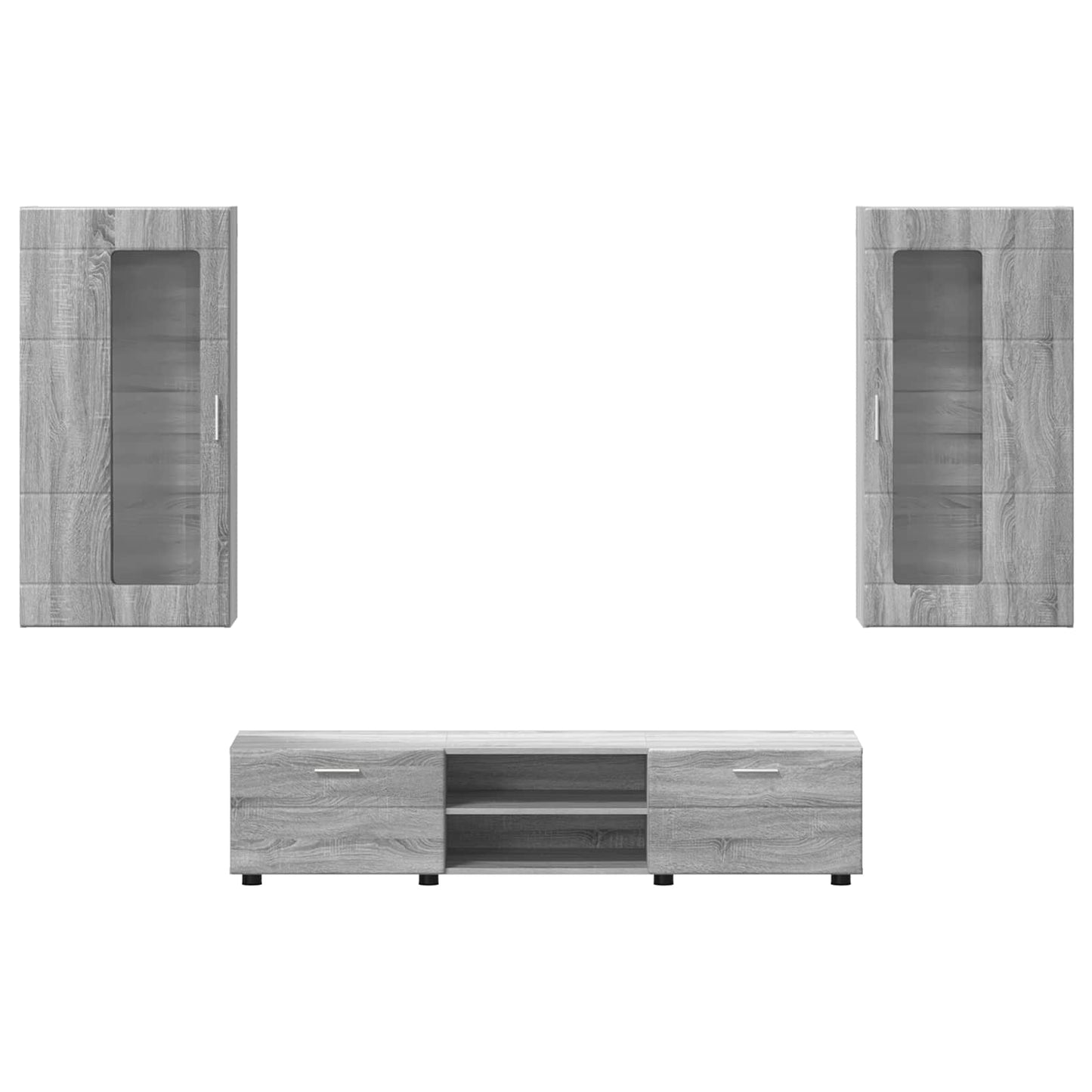 vidaXL TV Cabinet Set FLORIN 3 pcs Grey Sonoma Engineered Wood