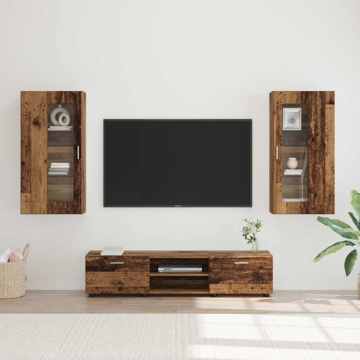 vidaXL TV Cabinet Set FLORIN 3 pcs Old Wood Engineered Wood
