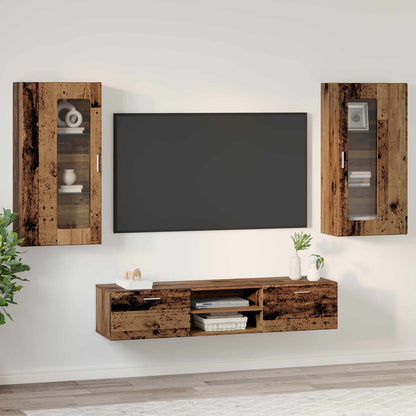 vidaXL TV Cabinet Set FLORIN 3 pcs Old Wood Engineered Wood