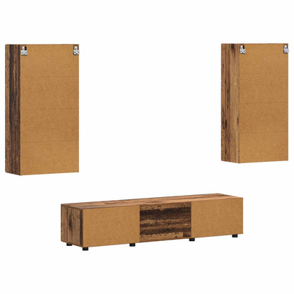 vidaXL TV Cabinet Set FLORIN 3 pcs Old Wood Engineered Wood