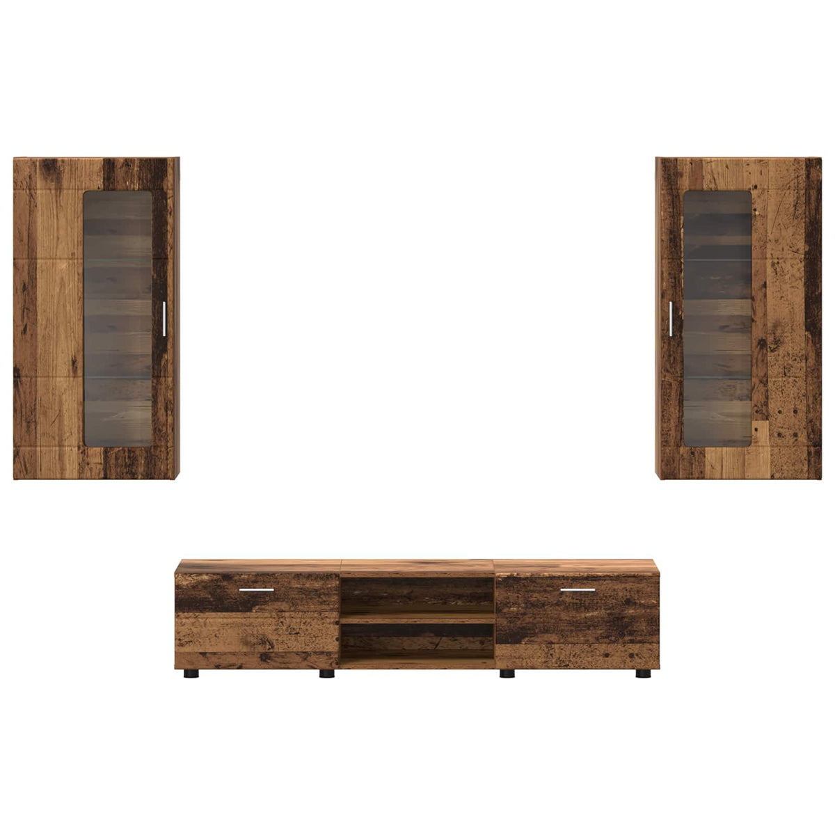 vidaXL TV Cabinet Set FLORIN 3 pcs Old Wood Engineered Wood