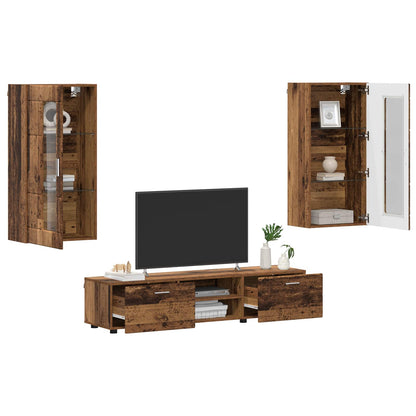 vidaXL TV Cabinet Set FLORIN 3 pcs Old Wood Engineered Wood