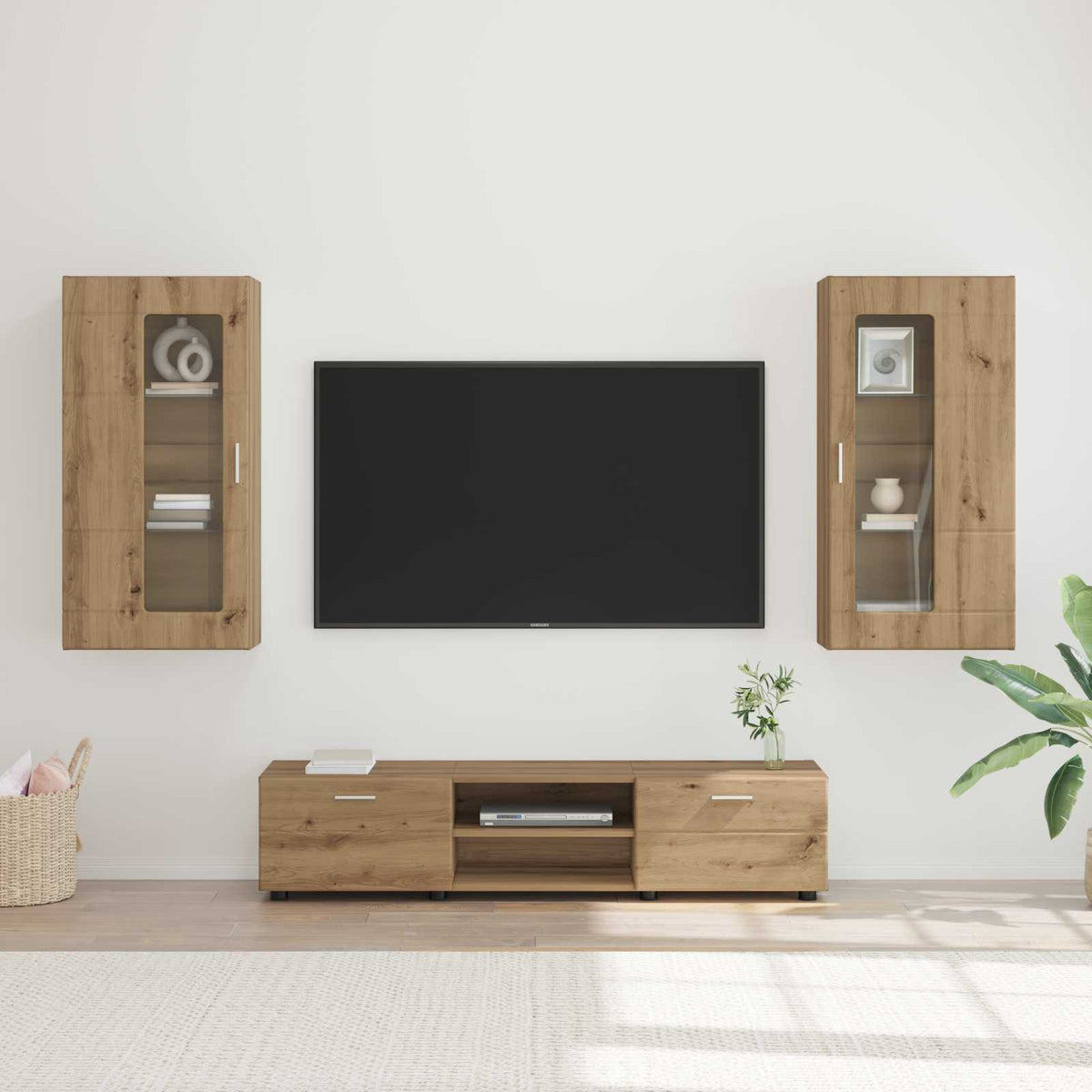 vidaXL TV Cabinet Set FLORIN 3 pcs Artisan Oak Engineered Wood