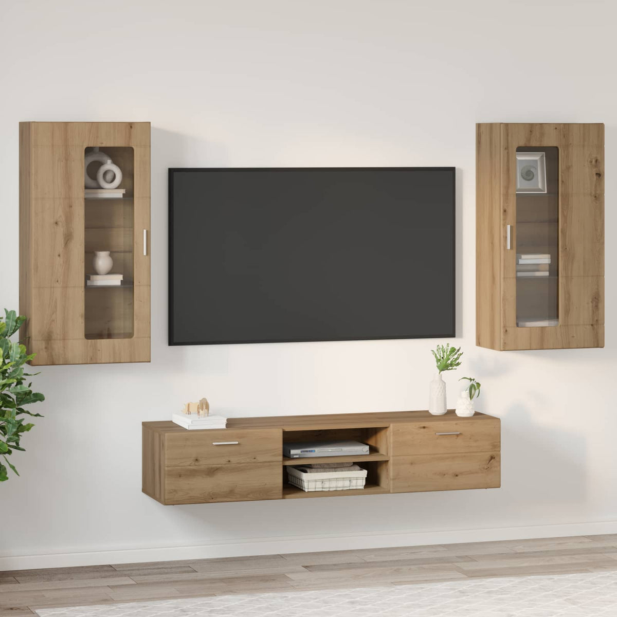 vidaXL TV Cabinet Set FLORIN 3 pcs Artisan Oak Engineered Wood