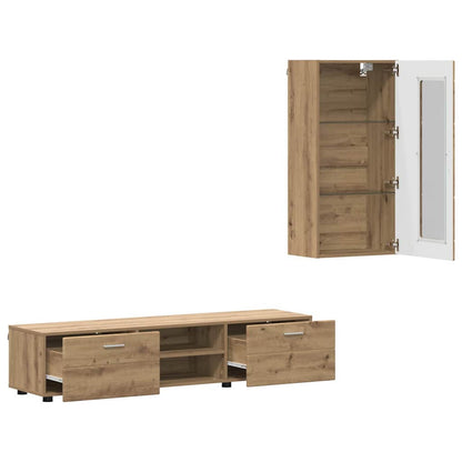 vidaXL TV Cabinet Set FLORIN 3 pcs Artisan Oak Engineered Wood