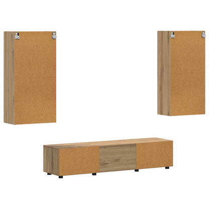vidaXL TV Cabinet Set FLORIN 3 pcs Artisan Oak Engineered Wood
