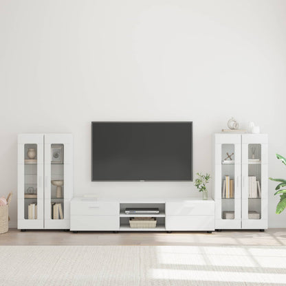 vidaXL TV Cabinet Set with Drawer FLORIN 3 pcs White Engineered Wood