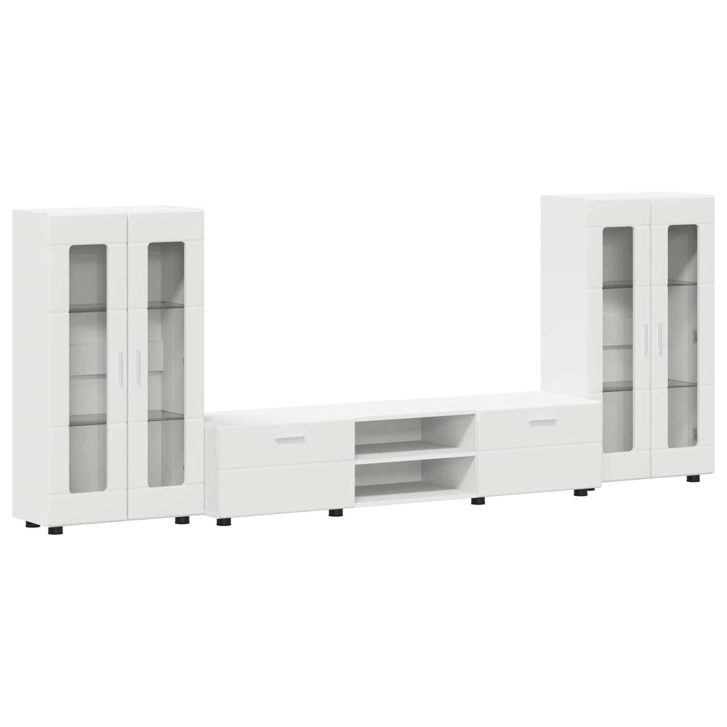 vidaXL TV Cabinet Set with Drawer FLORIN 3 pcs White Engineered Wood