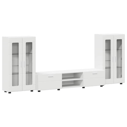 vidaXL TV Cabinet Set with Drawer FLORIN 3 pcs White Engineered Wood