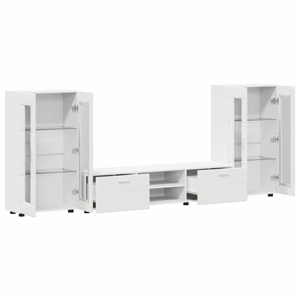 vidaXL TV Cabinet Set with Drawer FLORIN 3 pcs White Engineered Wood