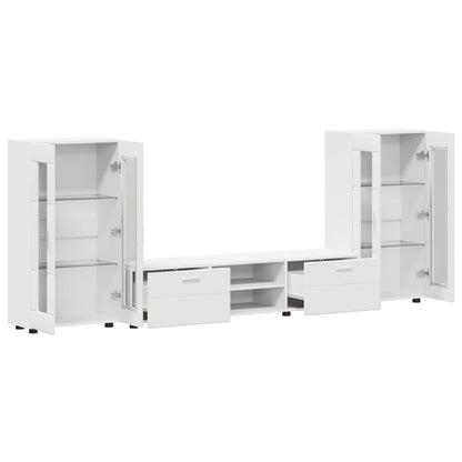 vidaXL TV Cabinet Set with Drawer FLORIN 3 pcs White Engineered Wood