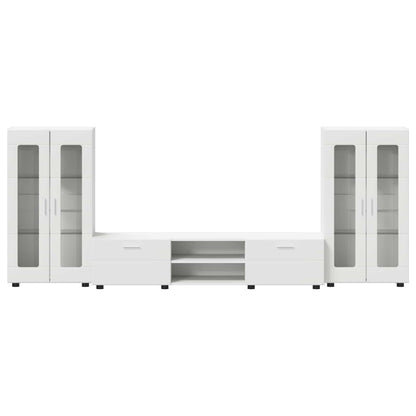 vidaXL TV Cabinet Set with Drawer FLORIN 3 pcs White Engineered Wood