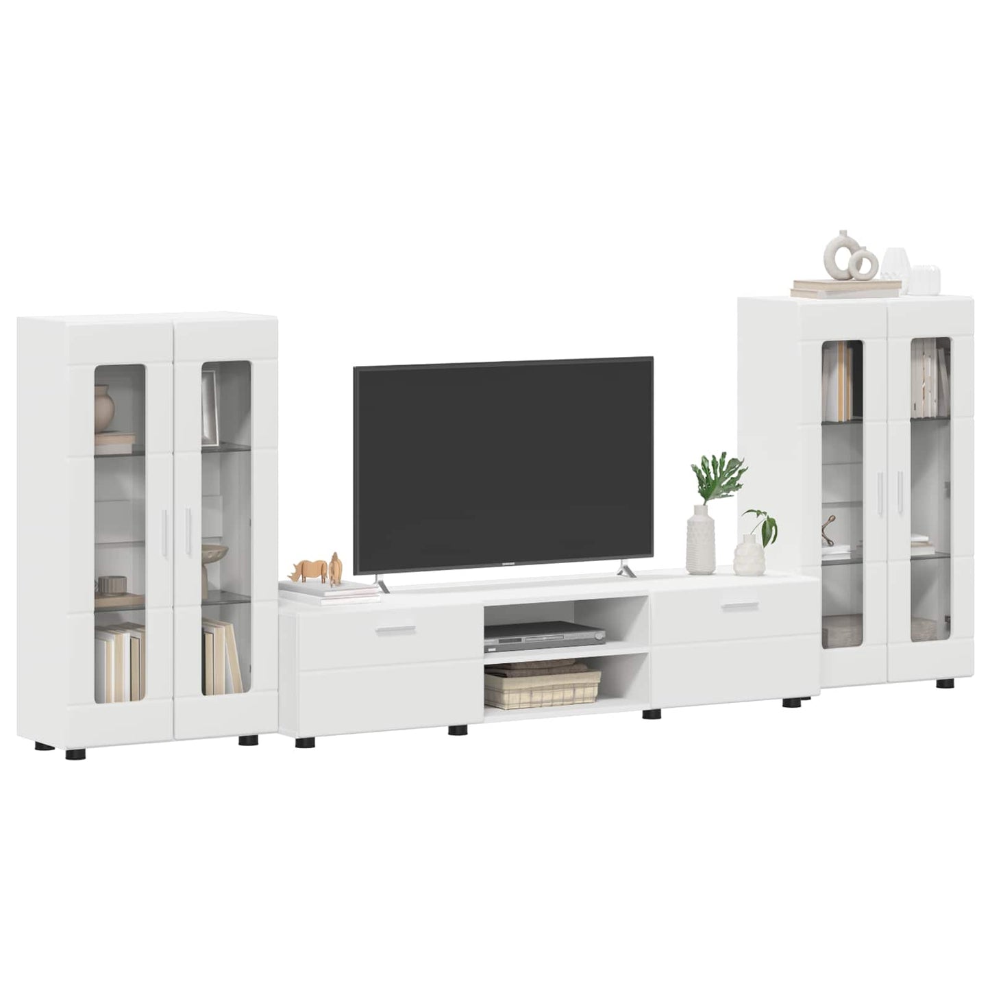 vidaXL TV Cabinet Set with Drawer FLORIN 3 pcs White Engineered Wood