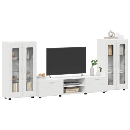 vidaXL TV Cabinet Set with Drawer FLORIN 3 pcs White Engineered Wood