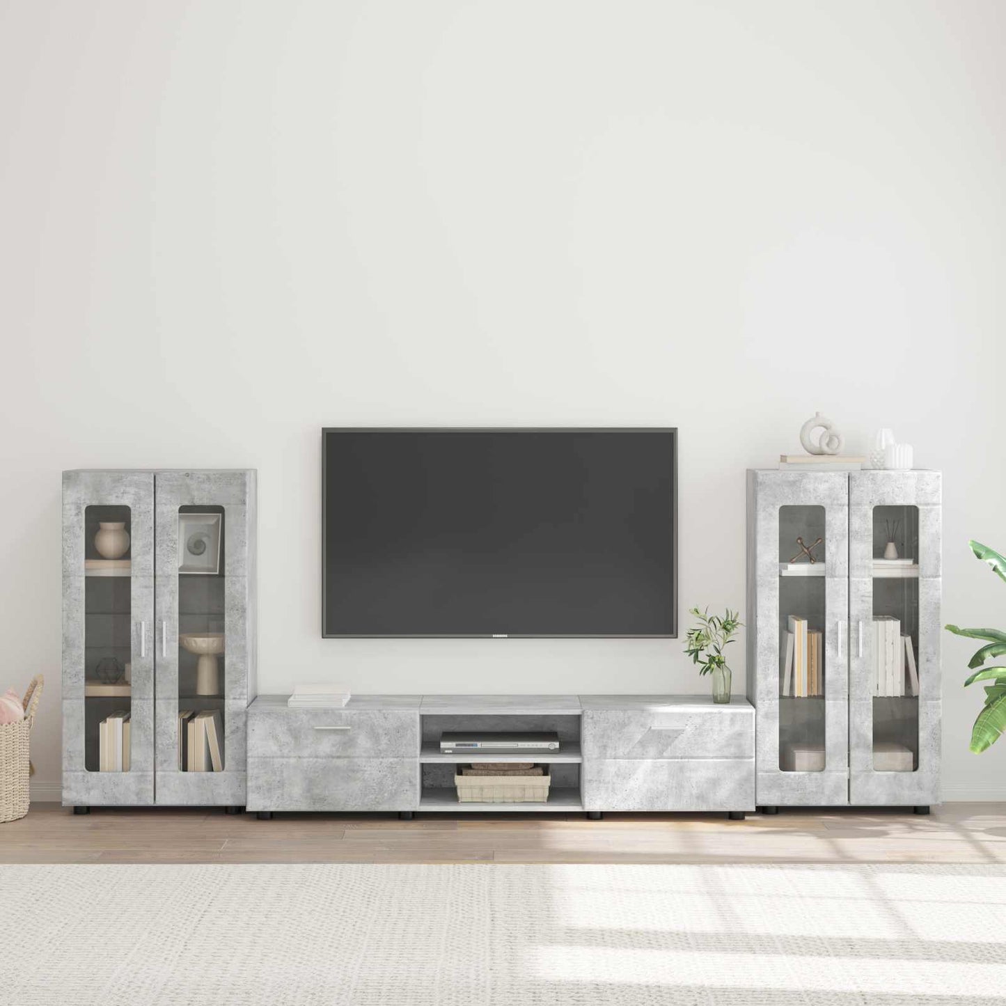 vidaXL TV Cabinet Set FLORIN 3 pcs Concrete Grey Engineered Wood