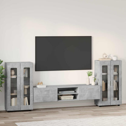 vidaXL TV Cabinet Set FLORIN 3 pcs Concrete Grey Engineered Wood