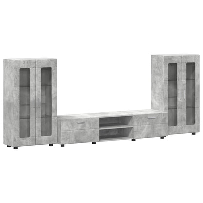 vidaXL TV Cabinet Set FLORIN 3 pcs Concrete Grey Engineered Wood