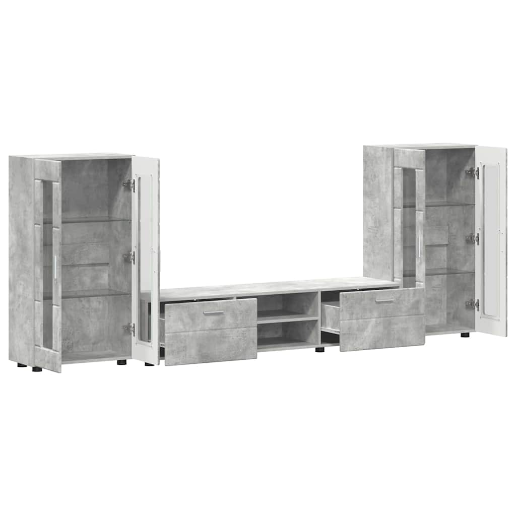 vidaXL TV Cabinet Set FLORIN 3 pcs Concrete Grey Engineered Wood