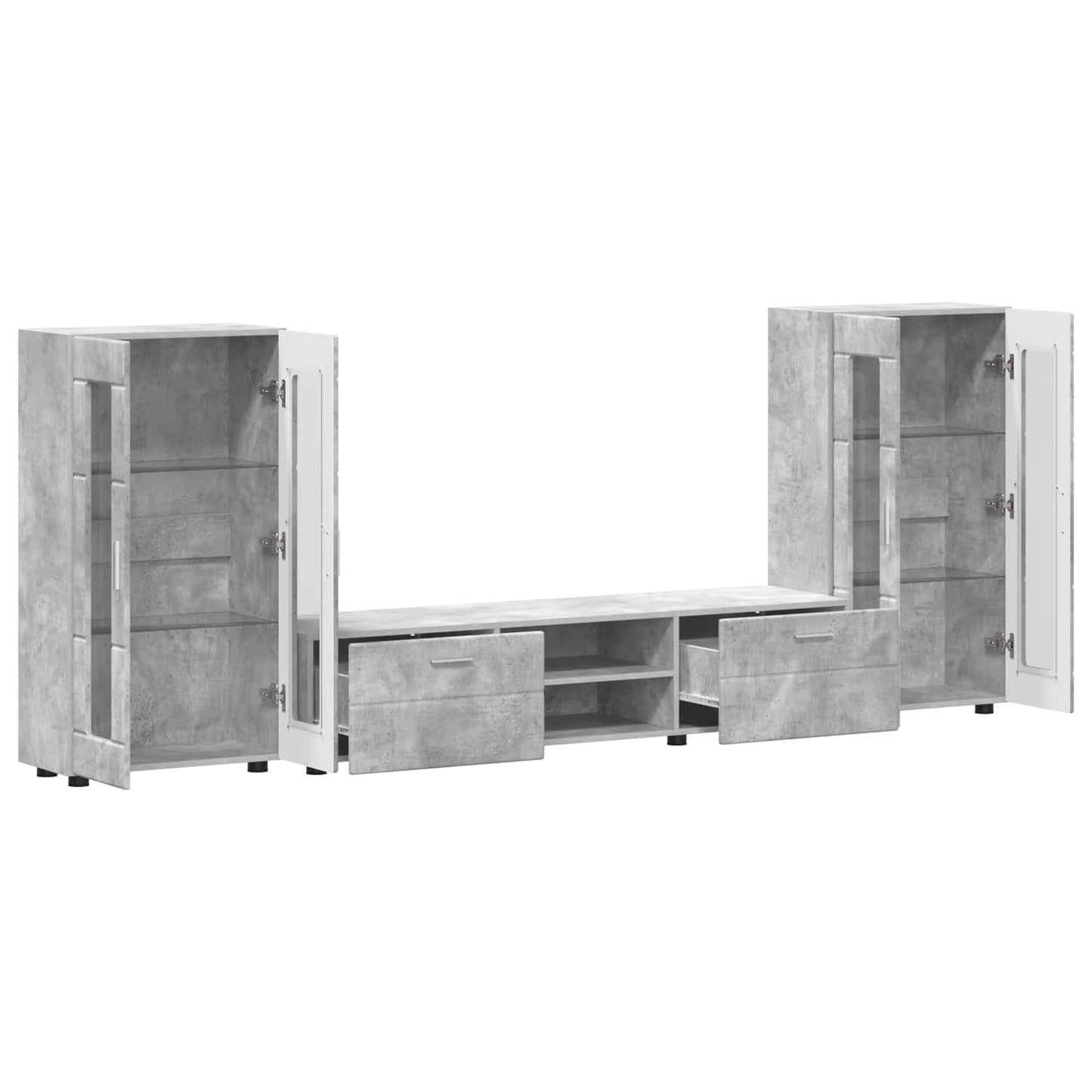 vidaXL TV Cabinet Set FLORIN 3 pcs Concrete Grey Engineered Wood