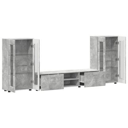 vidaXL TV Cabinet Set FLORIN 3 pcs Concrete Grey Engineered Wood