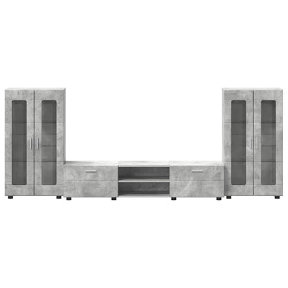 vidaXL TV Cabinet Set FLORIN 3 pcs Concrete Grey Engineered Wood
