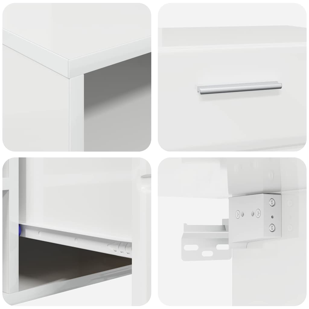 vidaXL TV Cabinet Set FLORIN 3 pcs High Gloss White Engineered Wood