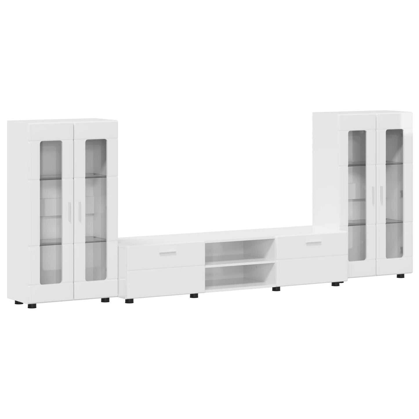 vidaXL TV Cabinet Set FLORIN 3 pcs High Gloss White Engineered Wood