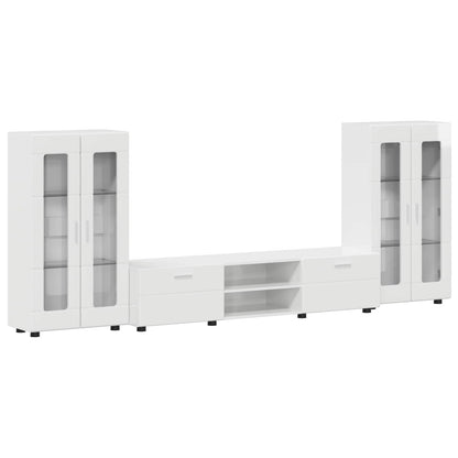 vidaXL TV Cabinet Set FLORIN 3 pcs High Gloss White Engineered Wood