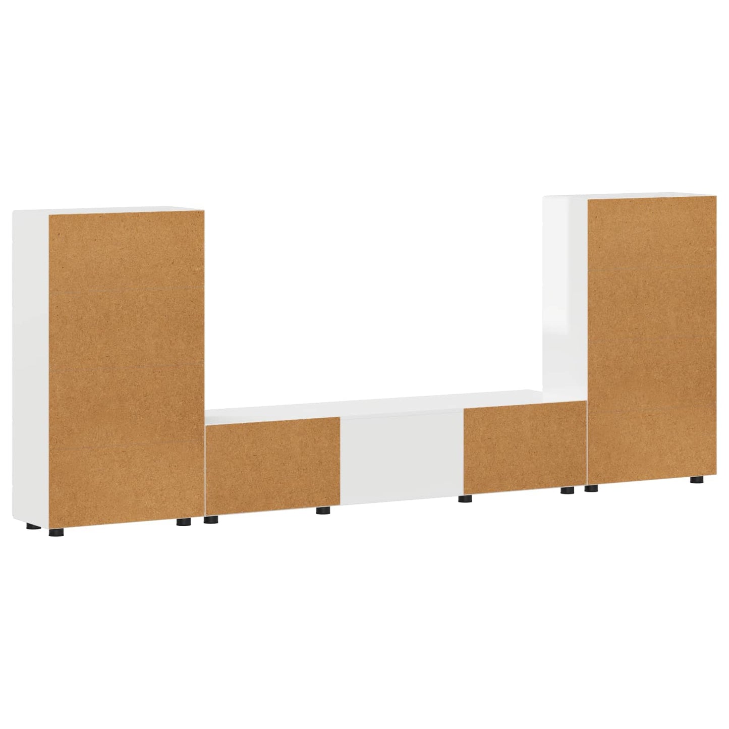 vidaXL TV Cabinet Set FLORIN 3 pcs High Gloss White Engineered Wood
