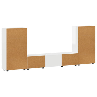 vidaXL TV Cabinet Set FLORIN 3 pcs High Gloss White Engineered Wood
