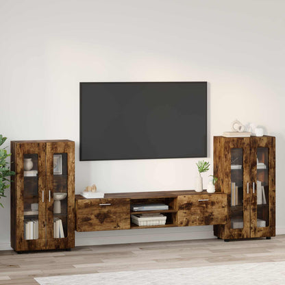 vidaXL TV Cabinet Set FLORIN 3 pcs Smoked Oak Engineered Wood