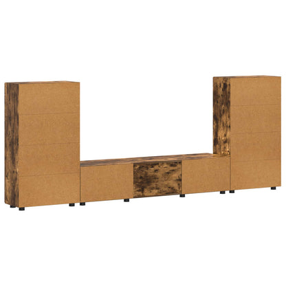 vidaXL TV Cabinet Set FLORIN 3 pcs Smoked Oak Engineered Wood