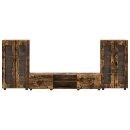 vidaXL TV Cabinet Set FLORIN 3 pcs Smoked Oak Engineered Wood