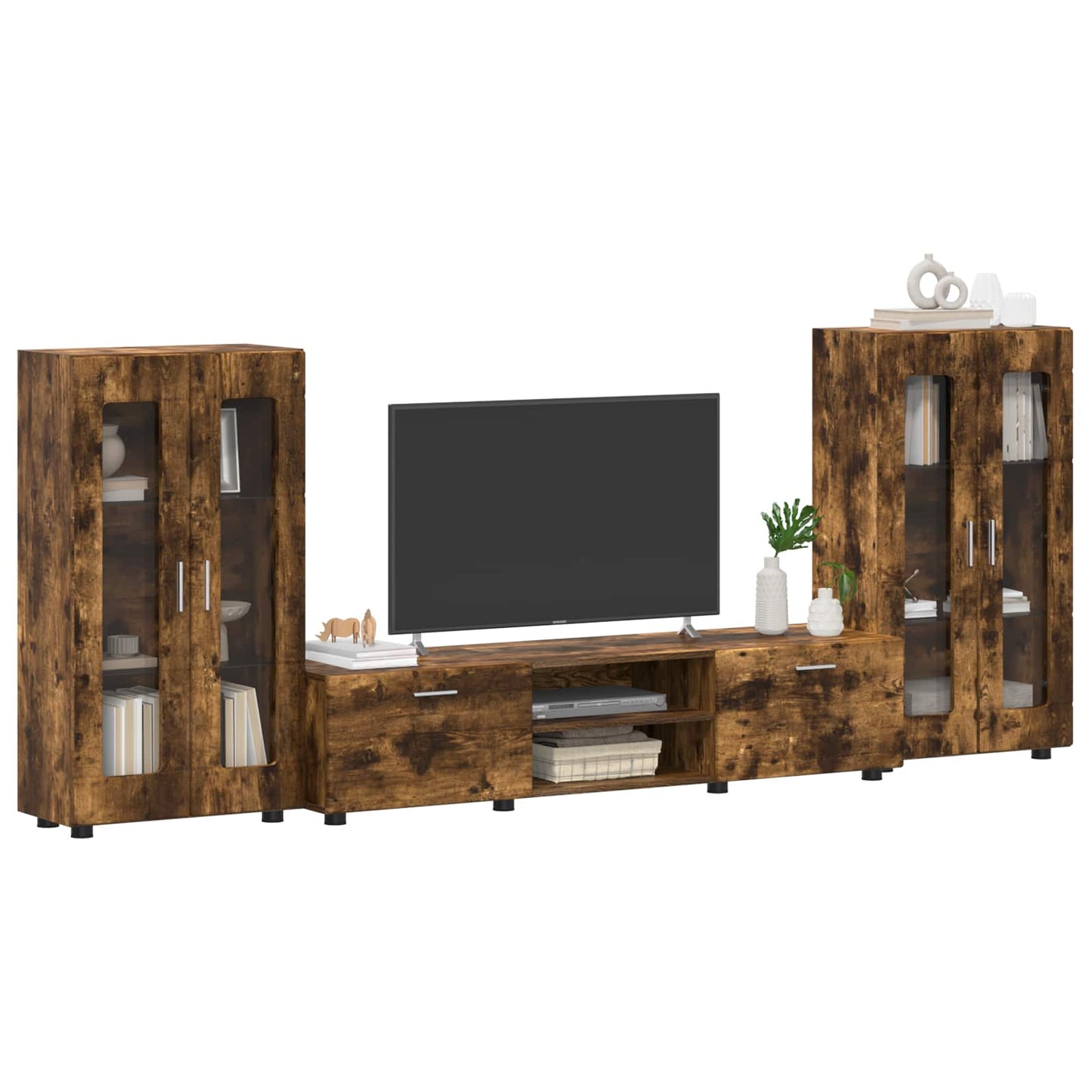 vidaXL TV Cabinet Set FLORIN 3 pcs Smoked Oak Engineered Wood