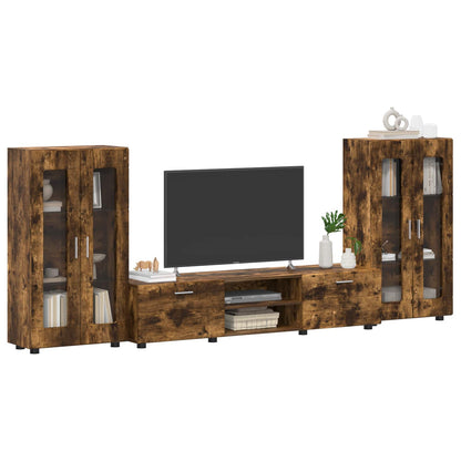 vidaXL TV Cabinet Set FLORIN 3 pcs Smoked Oak Engineered Wood