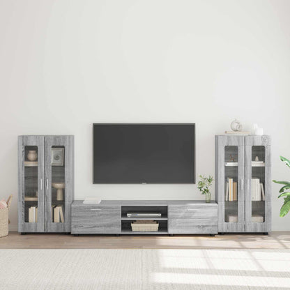 vidaXL TV Cabinet Set FLORIN 3 pcs Grey Sonoma Engineered Wood
